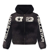 Hellstar Studios Zip Up Hoodie Black
