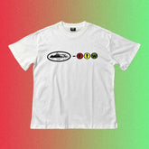 Corteiz Classic Oval Ship & RTW Logo Graphic White T-Shirt