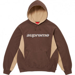 Supreme Curved Logo Hooded Sweatshirt - Brown / Tan