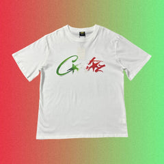 Corteiz Script Logo Green and Red Black T-Shirt