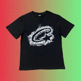 Corteiz Sketch Star C Logo Graphic Black T-Shirt