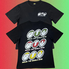 Corteiz Arch Logo Yellow Typography Black T-Shirt