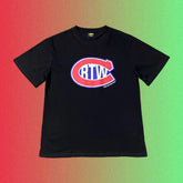 Corteiz Blue Cursive Star Script Logo Graphic Black T-Shirt