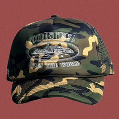 Corteiz Classic Oval Ship Logo Trucker Hat - Camo