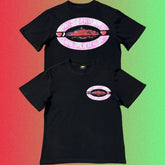 Corteiz "Fuck Around And Find Out" Pink Oval Ship Logo Graphic Black T-Shirt (Front & Back Print)