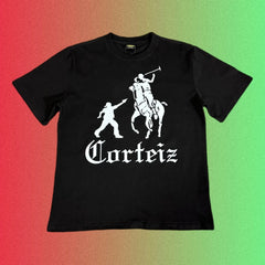 Corteiz Parody Polo Rider Graphic Black T-Shirt