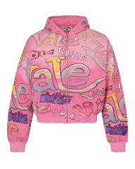 Vale Forever Bubblegum Zip Up Hoodie Pink