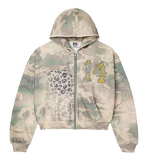 Vale Forever Cheetah Camo Zip Up Green