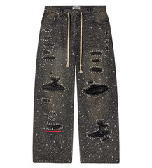 Vale Forever Iced Out Denim Pants Black