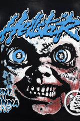 Hellstar "Don't You Wanna Play?" Graphic Oversized T-Shirt - Washed Black