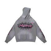 HELLSTAR Flame Paint Splatter Gradient Vintage Wash Hoodie