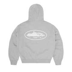 ISLAND PUFF PRINT ZIP HOODIE [HEATHER GREY]