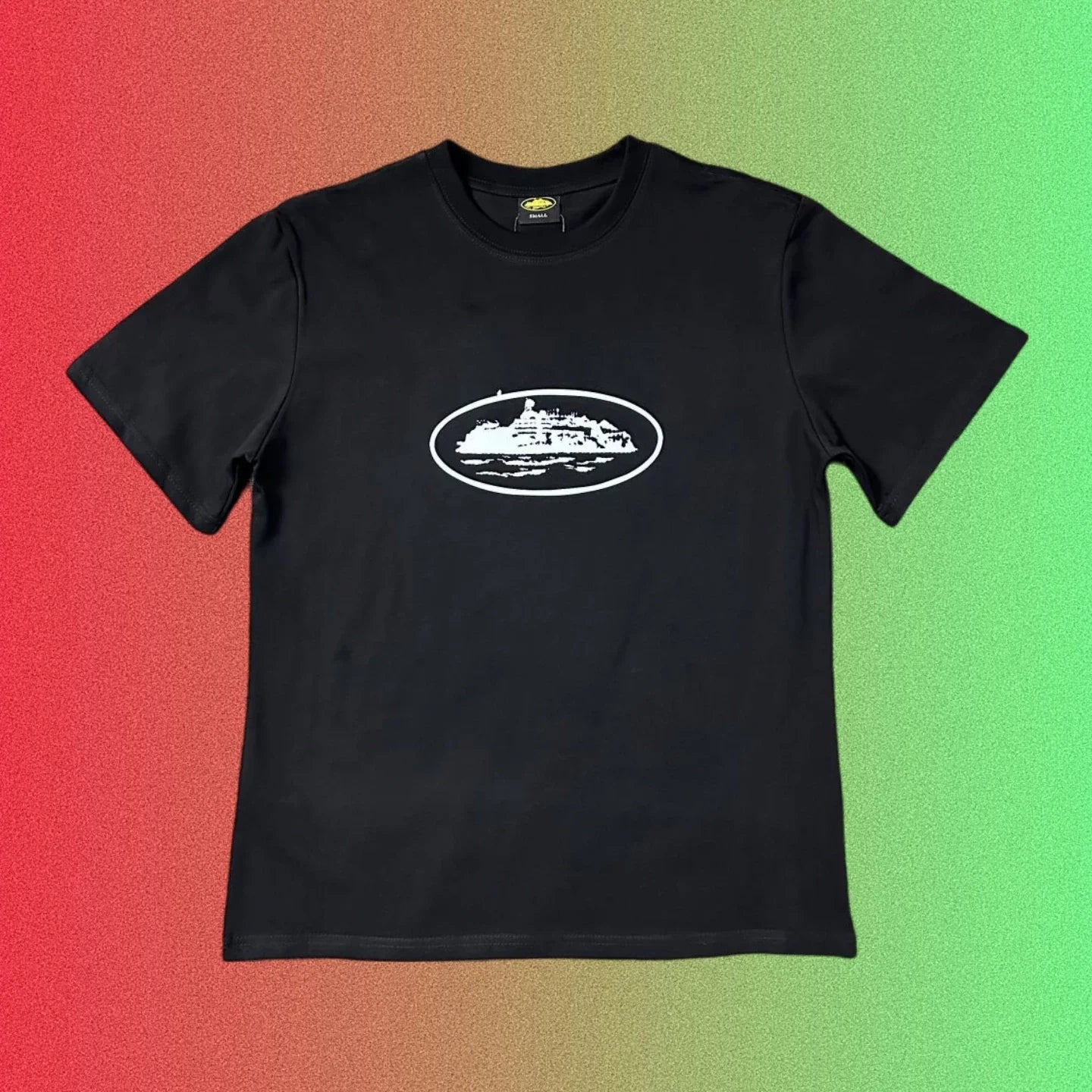 Corteiz Black & White Alcatraz Island Logo T-Shirt
