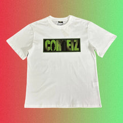Corteiz Box Logo Green Gradient Black T-Shirt