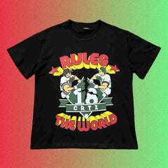 Corteiz Rules The World Baseball Graphic Black T-Shirt