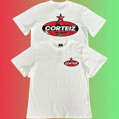 Corteiz Red Star Oval Logo Graphic Black T-Shirt (Front & Back Print)