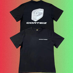 Corteiz 3D Retro Mac Computer Monitor Graphic Black T-Shirt (Front & Back Print)