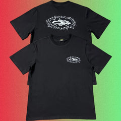 Corteiz Island Logo Graphic Black T-Shirt (Front & Back Print)