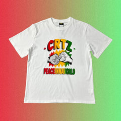 Corteiz CRTZ Peace Inna World Fist Bump Graphic Black T-Shirt