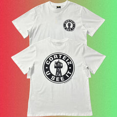Corteiz U See It Yellow Round Logo Graphic Black T-Shirt (Front & Back Print)