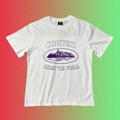 Corteiz Classic Oval Ship & RTW Logo Graphic White T-Shirt