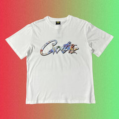 Corteiz Pink Cursive Star Script Logo Graphic Black T-Shirt