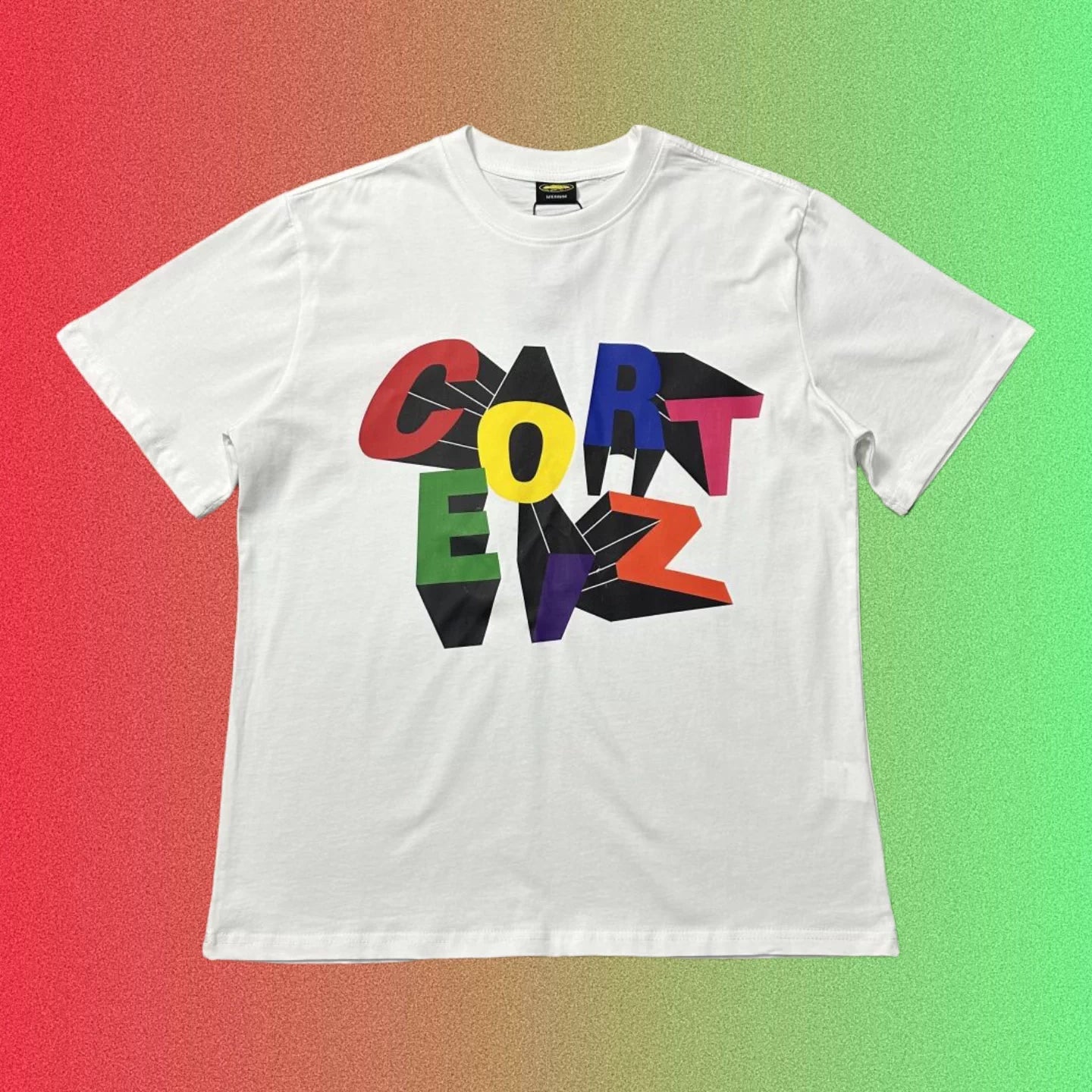 Corteiz Multicolored 3D Block Lettering Logo Black T-Shirt