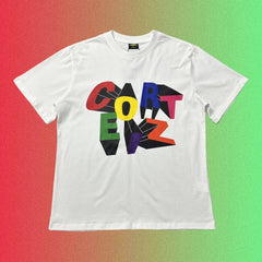 Corteiz Multicolored 3D Block Lettering Logo Black T-Shirt