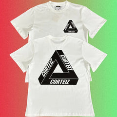 Corteiz Penrose Triangle Logo Black T-Shirt (Front & Back Print)