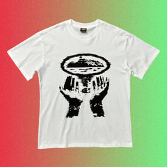 Corteiz Black & White Alcatraz Hands Graphic T-Shirt
