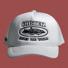 Corteiz Classic Oval Ship Logo Trucker Hat - White