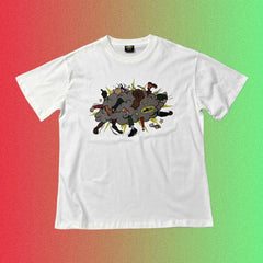 Corteiz Classic Oval Ship & Red Lettering Logo Graphic White T-Shirt