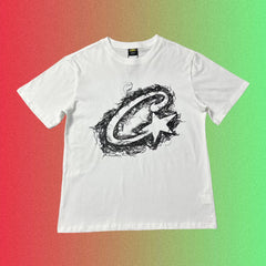 Corteiz Sketch Star C Logo Graphic Black T-Shirt