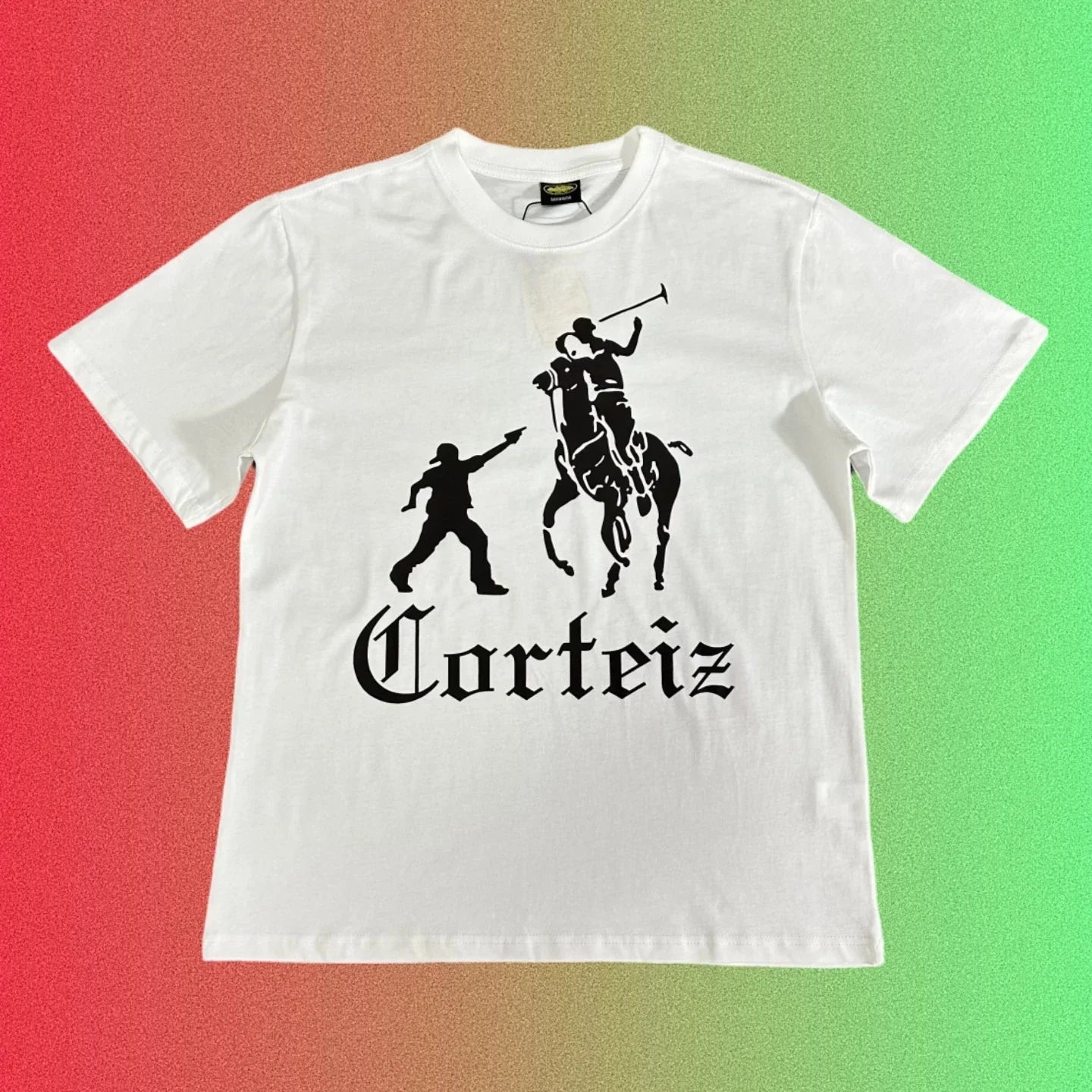 Corteiz Parody Polo Rider Graphic Black T-Shirt