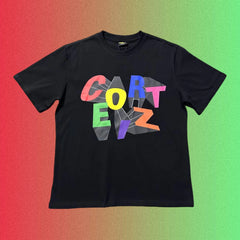 Corteiz Multicolored 3D Block Lettering Logo Black T-Shirt