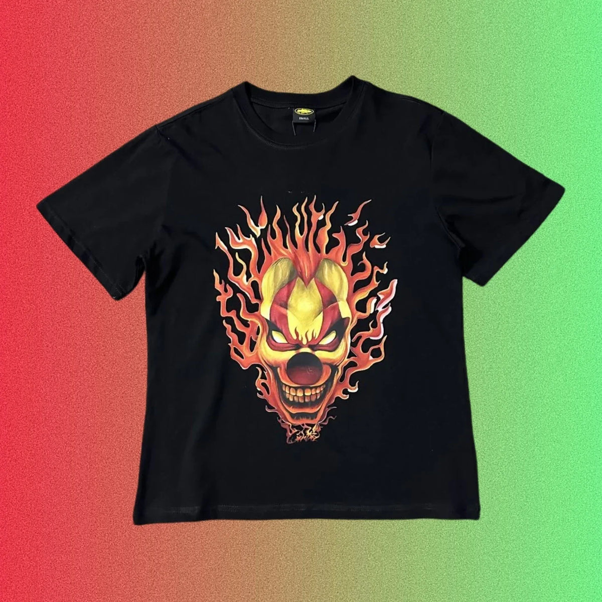 Corteiz Red Heart Ship Logo Graphic Black T-Shirt
