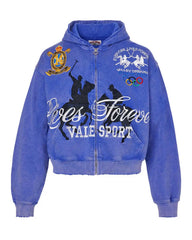 Vale Forever Schwab Zip Up Hoodie Blue