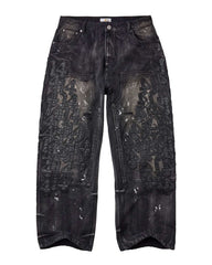 Vale Forever Black Cat Denim Jeans Black