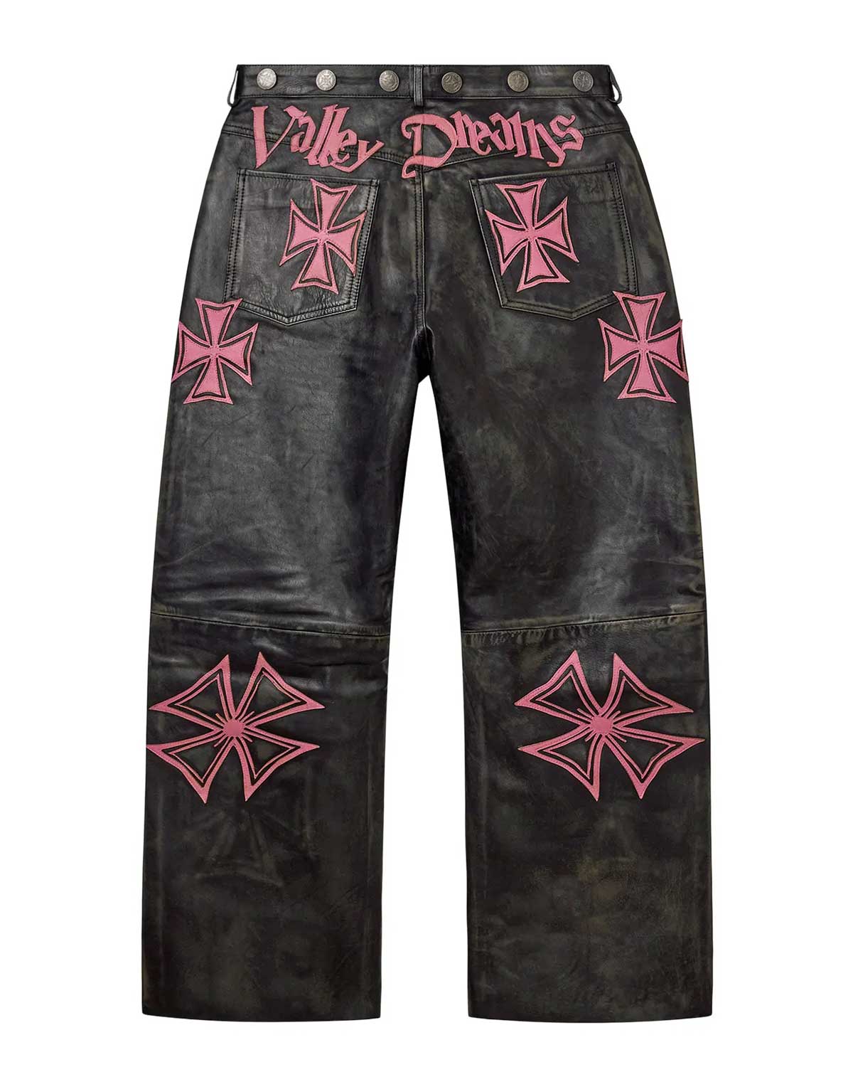 Vale Forever Croxxx Leather Pants Bubblegum Black/Pink