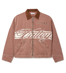 Vale Forever Cursive Trucker Jacket Brown