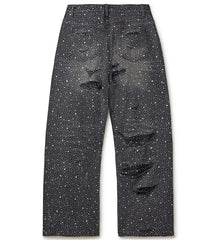 Vale Forever Rain Rhinestone Denim Jeans Black