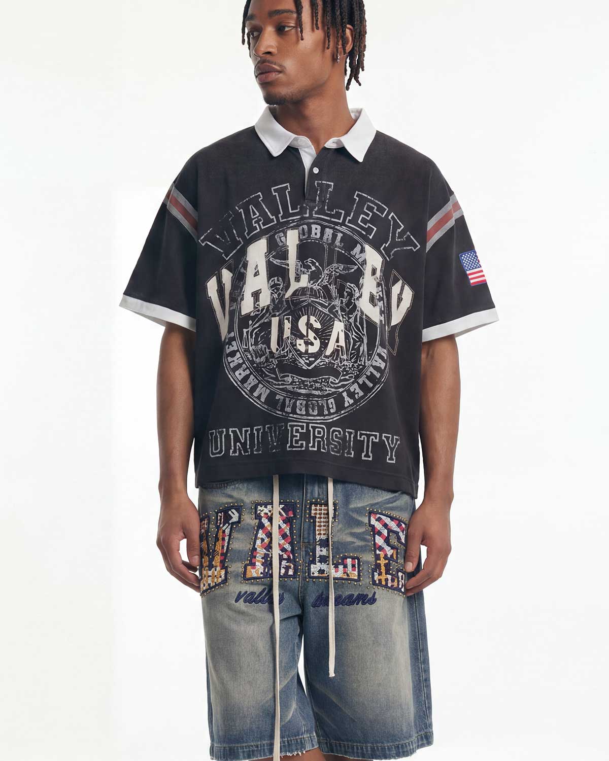 Vale Forever USA Rugby Polo Tee Black