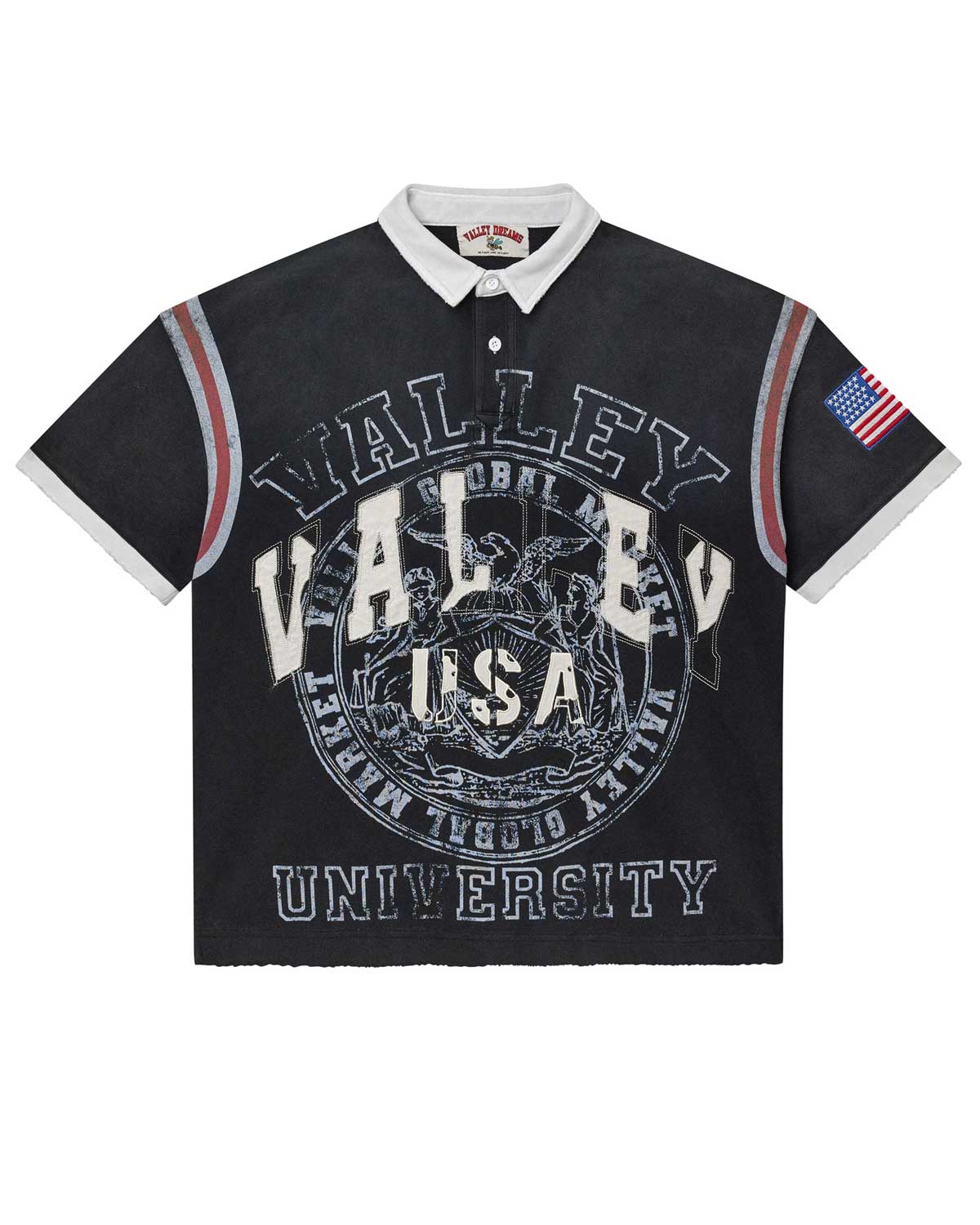 Vale Forever USA Rugby Polo Tee Black