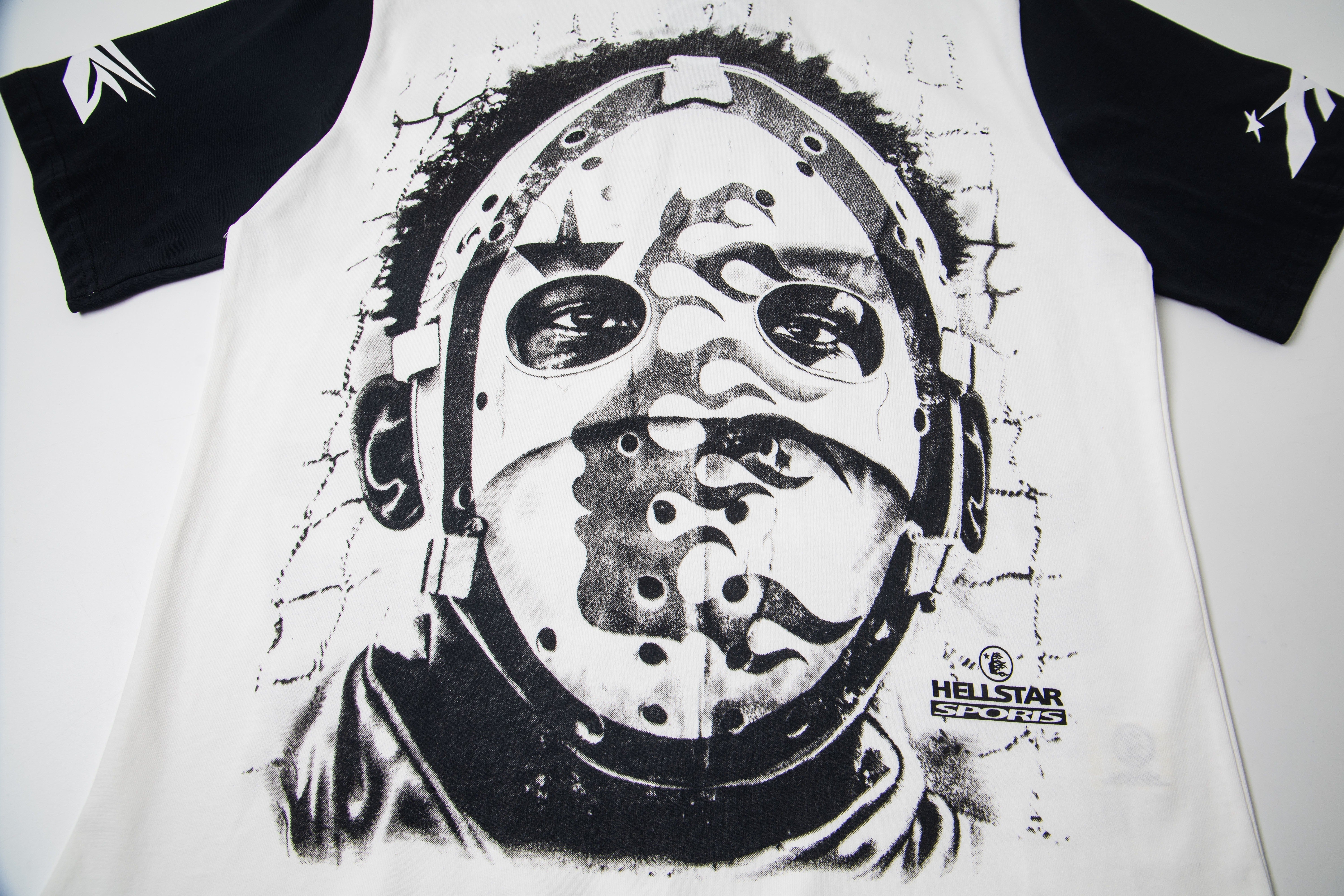 Hellstar High-Definition Graphic Spliced Short Sleeve T-Shirt – White