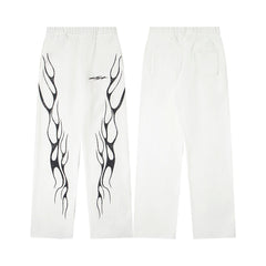 Hellstar Washed Fleece Graphic Sweatpants (White)